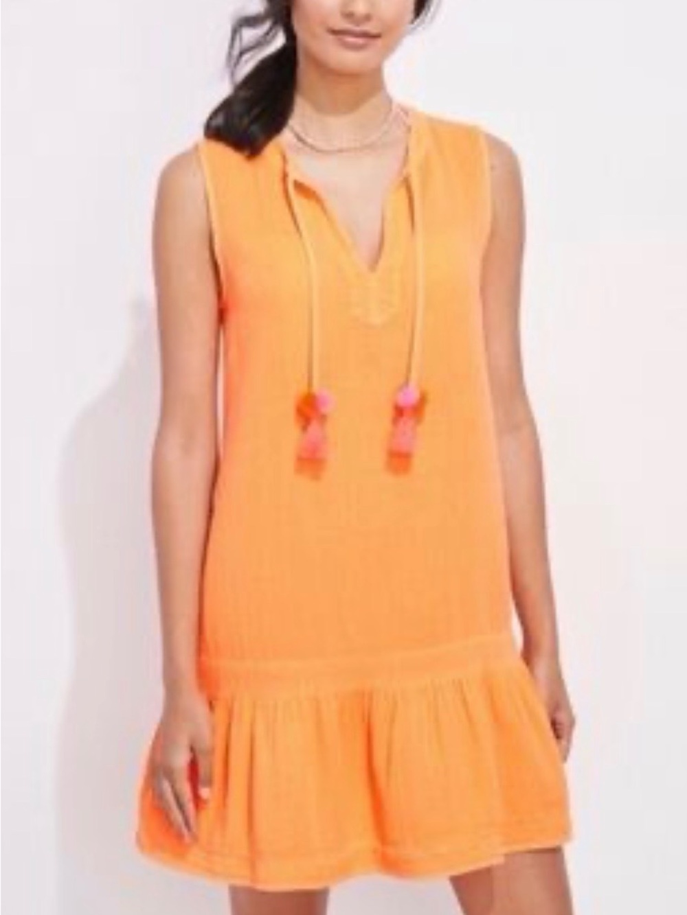 Vineyard Vines Women’s Sz XS NWT Orange Dress Coverup Tassel